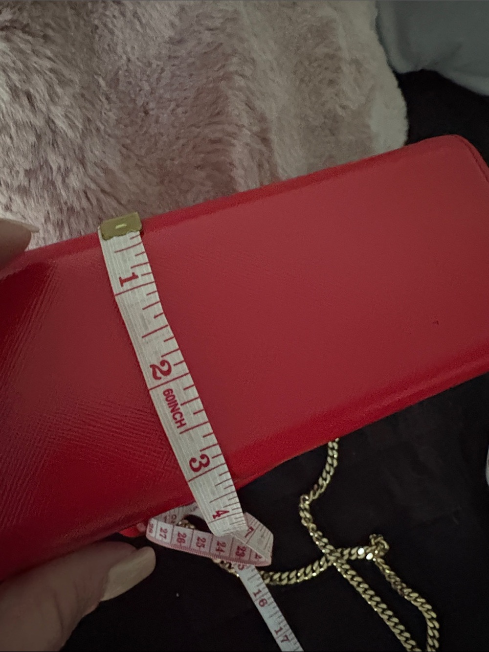 Porsche Design Red Leather Mini Top-Handle Crossbody with Gold Chain - Picture 5 of 5